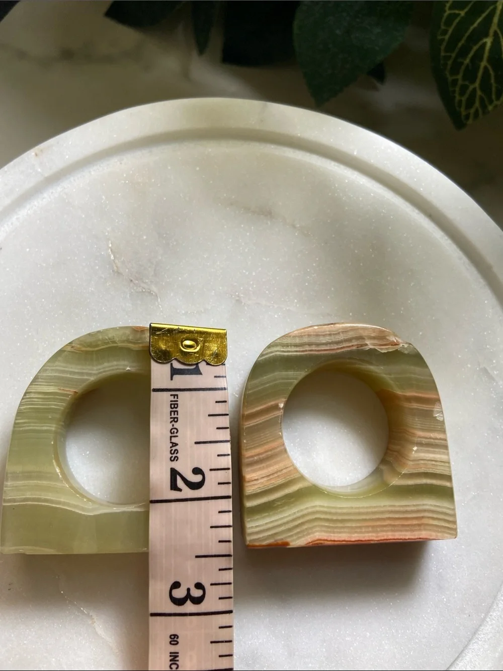 Onyx Stone Marvel Napkin Rings Holders Set of 2